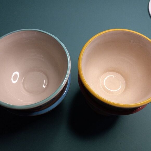 Vintage Lilliam Vernon Ceramic Footed Dessert Bowls (4) Cottagecore Ice Cream - Picture 8 of 11